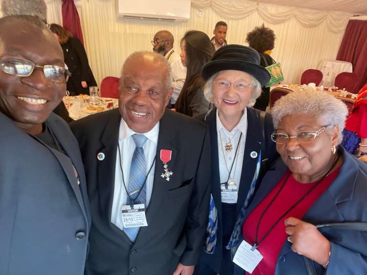 Former Thurrock mayor Tunde Ojetola, left, with guests.