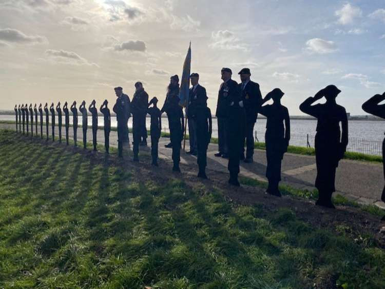 The 26 silhouettes by the Thames in Purfleet.