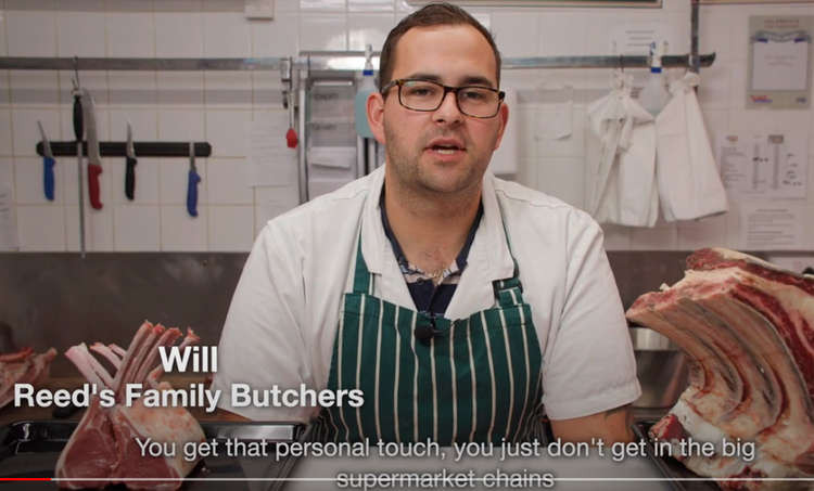 Corringham butcher Will Reed is one of several local business operators featured on videos released as part of the Shop Safe, Shop Local' collaboration.