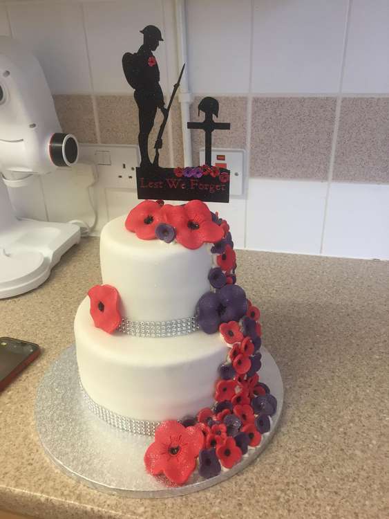 This year's remembrance cake baked and decorated by Nicola.