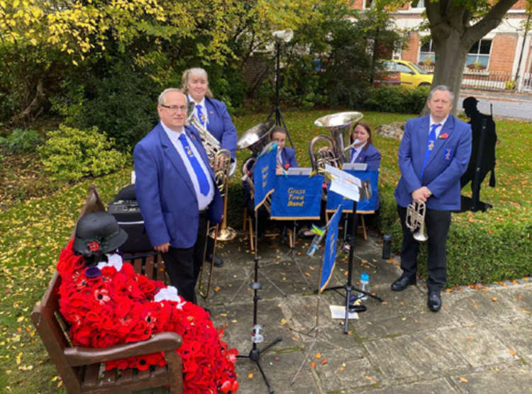 Grays Town band provided the music at today's commemoration in Orsett.