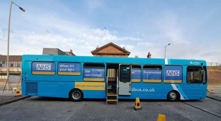 A COVID-19 vaccine bus