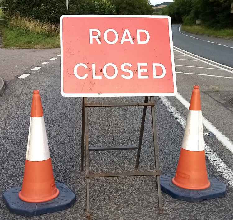 Lee Lane in Bradpole is closed for Dorset Council to repair a landslip following Storm Alex