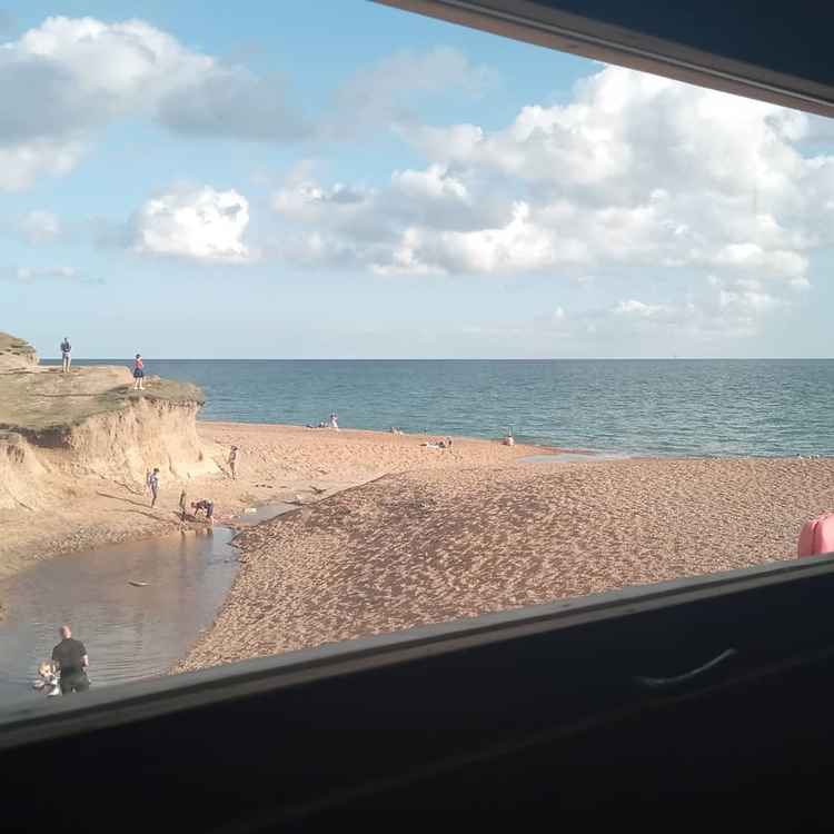 Looking out at Seatown from the sauna