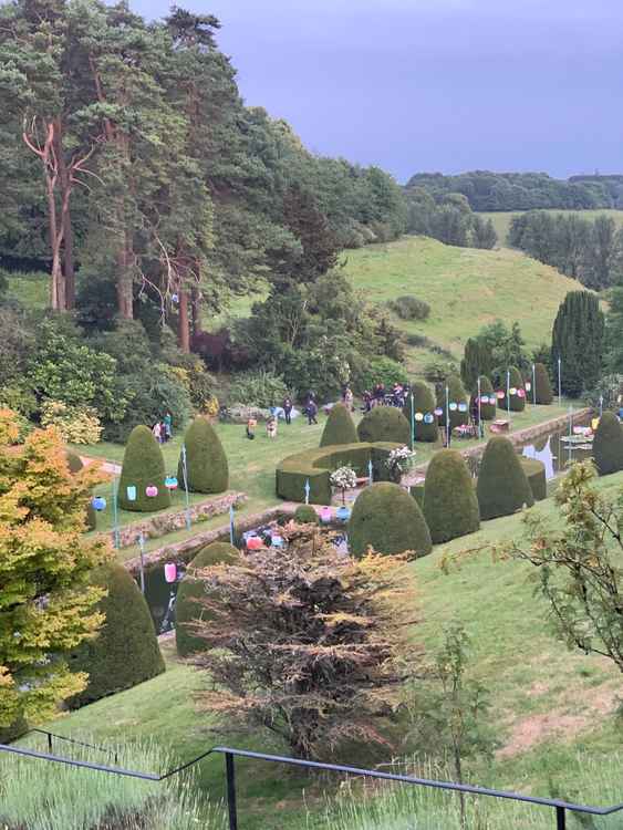 Filming Rebecca in the gardens at Mapperton