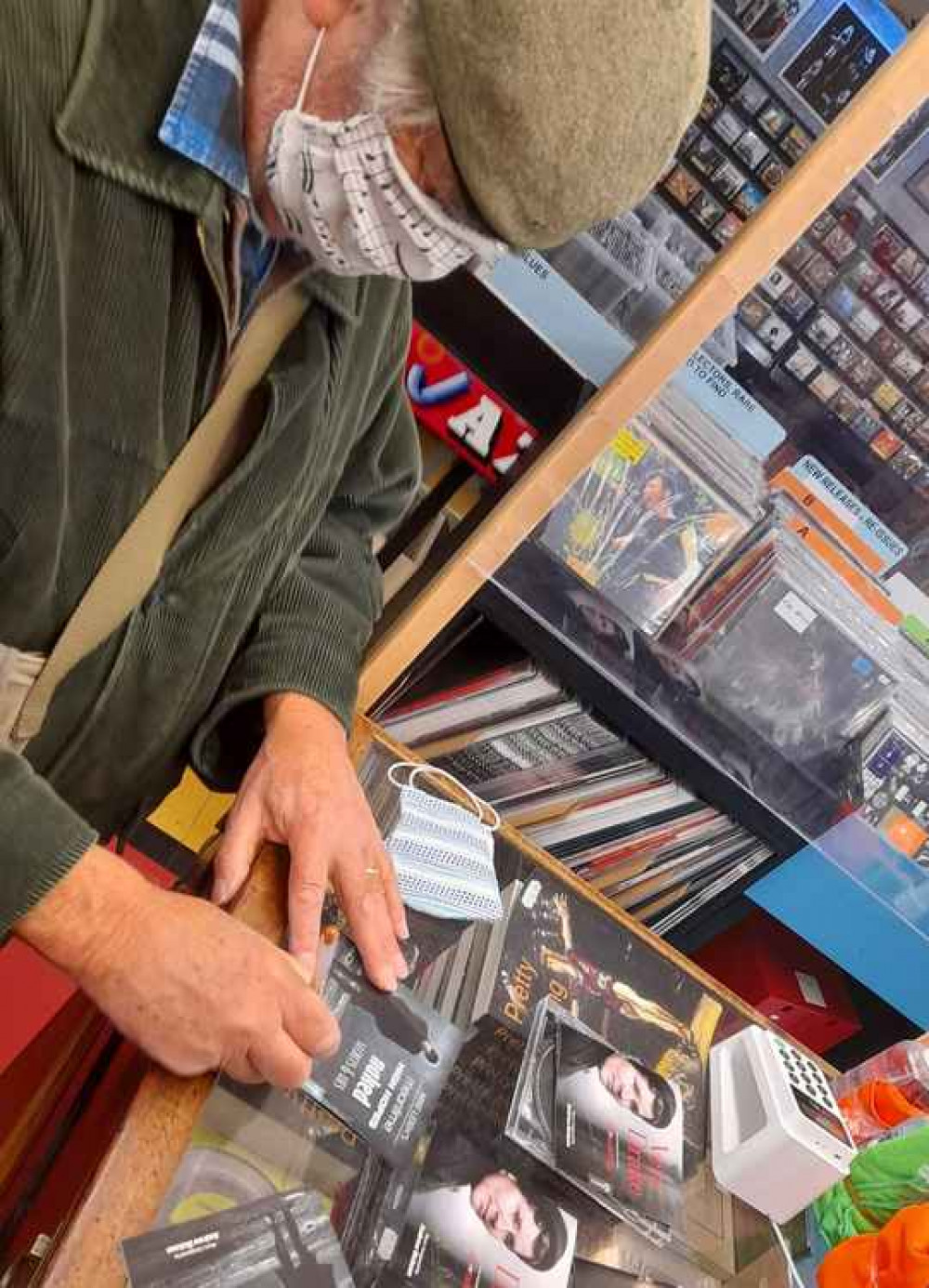 Composer Andrew Dickson signing copies of his CD at Clocktower Music