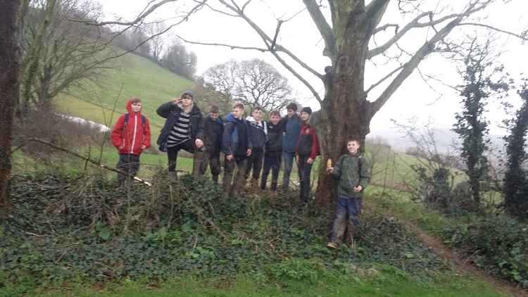 Students working on Allington Hill