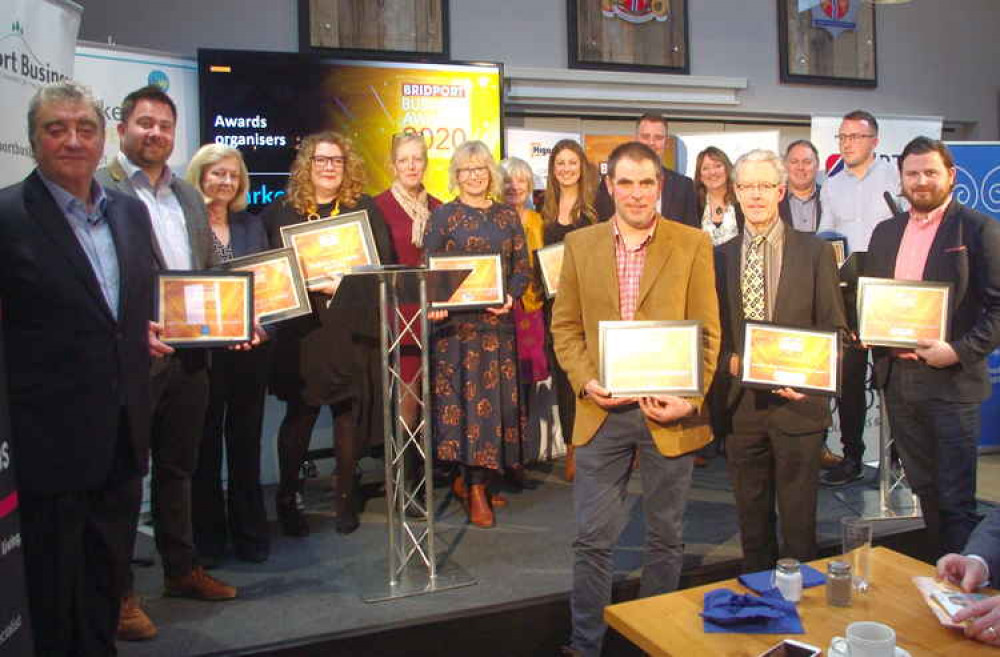 Winners of the 2020 Bridport Business Awards at last year's awards ceremony