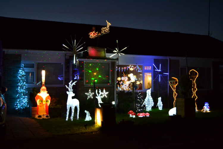 The light display at 2 White Close, Bradpole