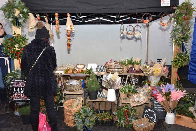 Market stalls were adorned with Christmas decorations Picture: Tim Russ