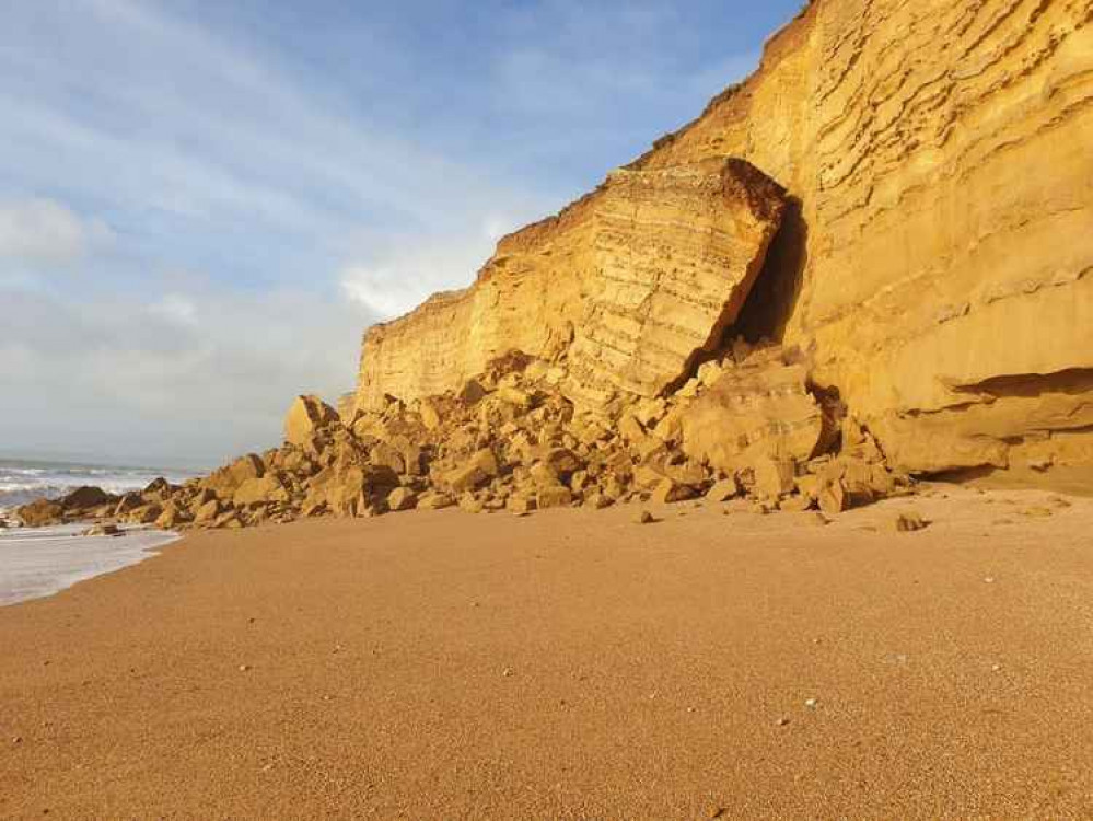 The large rockfall at Burton Bradstock Picture: Dorset Council