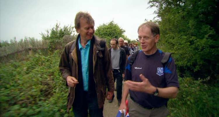 BBC Historian Michael Wood leads the way with Prof Steve Harding on an earlier walk