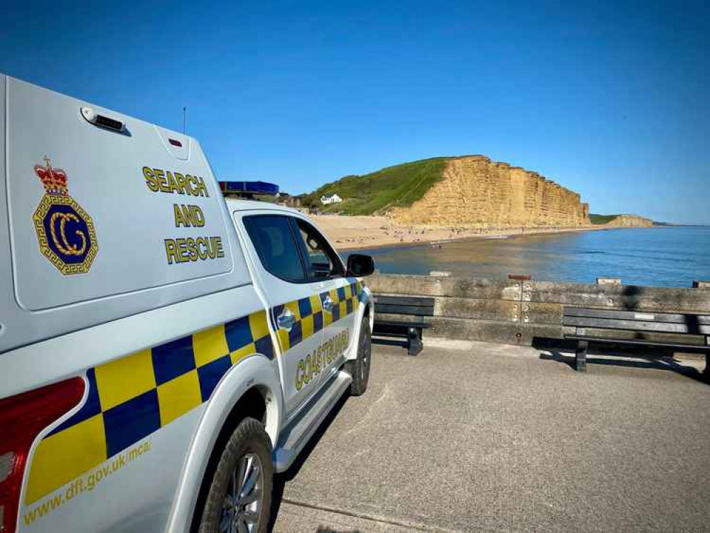 West Bay Coastguard was called to a woman who was trapped by the tide near Burton Bradstock cliff fall