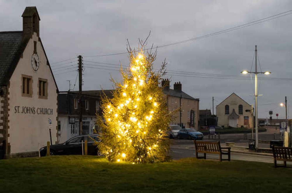 Christmas tree to stay up in West Bay until Candlemas Day Picture: Neil Barnes