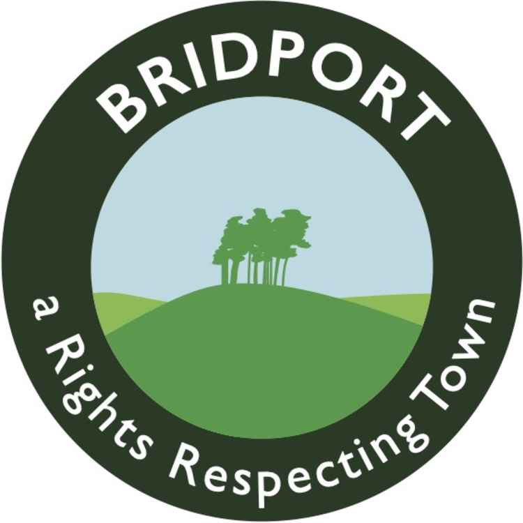 'Bridport - a Rights Respecting Town' logo