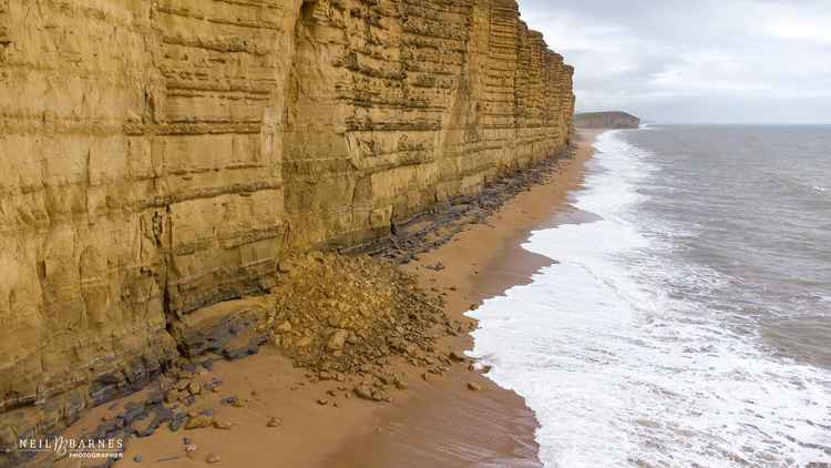 The cliff fall on East Beach Picture: Neil Barnes
