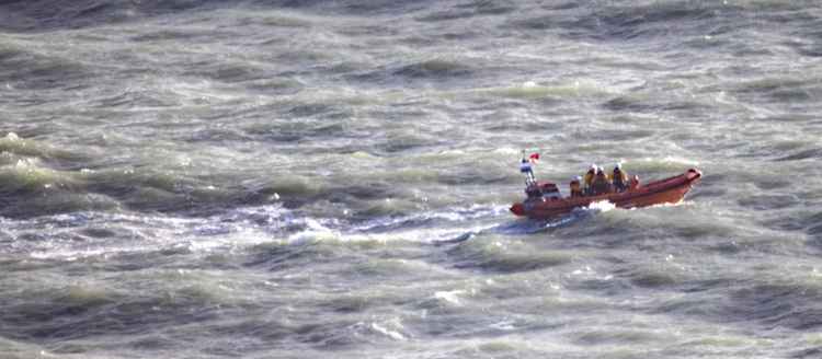 The lifeboat at the scene Picture: Neil Barnes