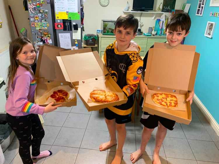 Children enjoyed making their own pizzas