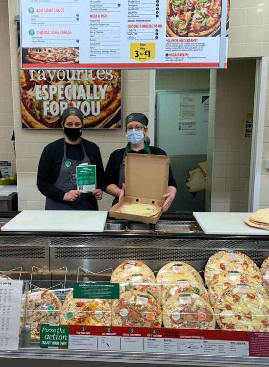 Bridport Morrisons gave away 150 pizza kits to two Bridport schools