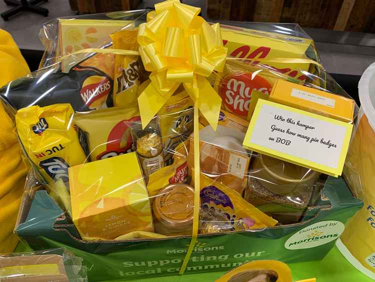 The yellow-themed hamper up for grabs