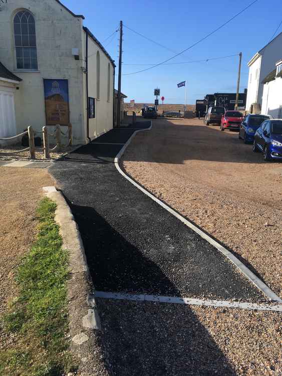 The path from the Bridport Arms car park to the public toilets