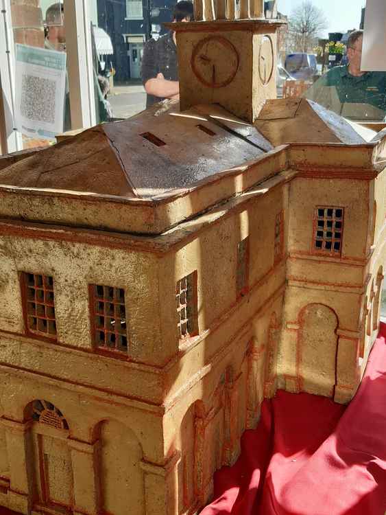 The town hall sculpture at Bridport Tourist Information Centre