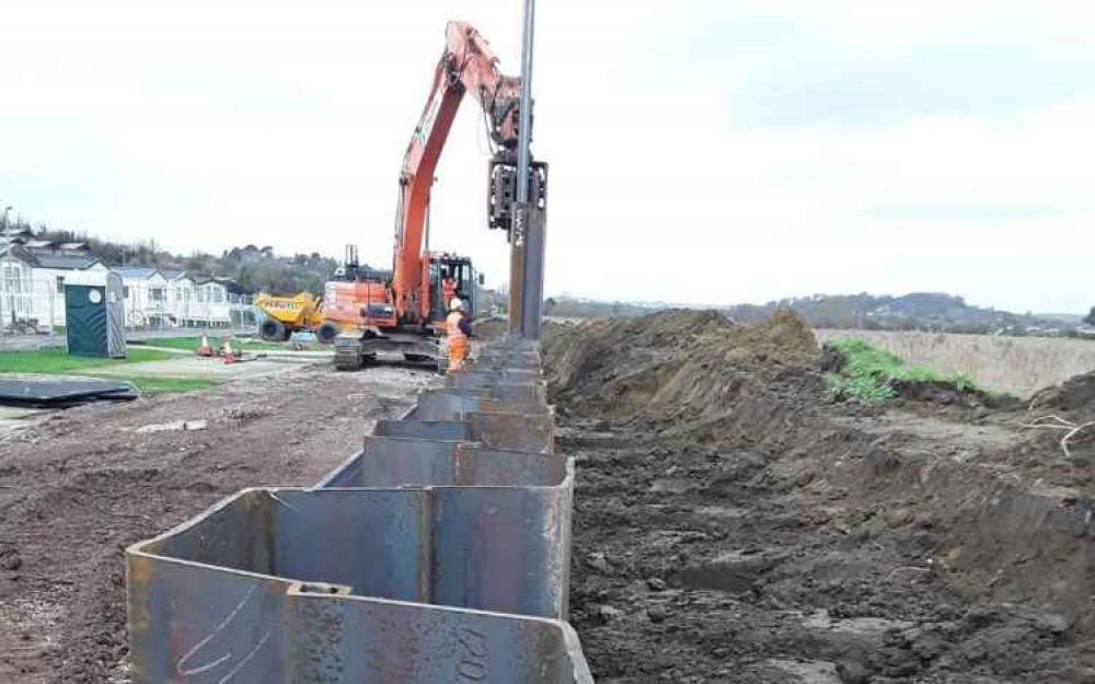 Sheet piling works by Parkdean along the River Brit