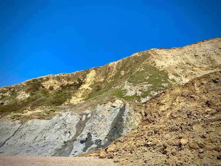 The cliff fall between Eype and Seatown Picture: West Bay Coastguard