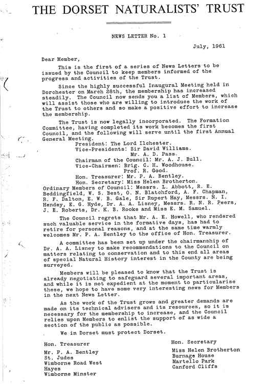 The first newsletter in 1961