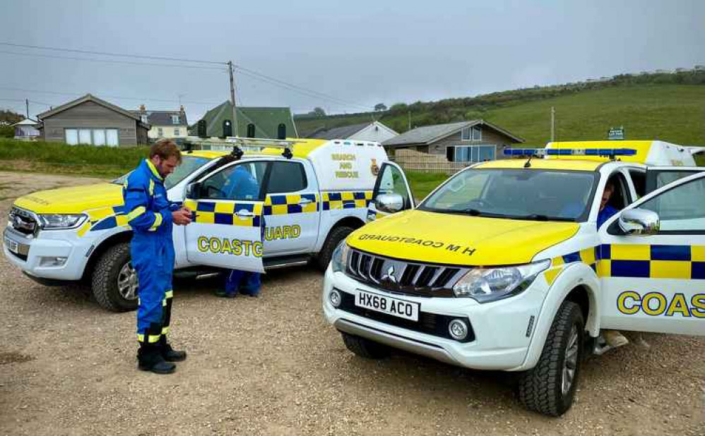 West Bay Coastguards at Eype Picture: West Bay Coastguard