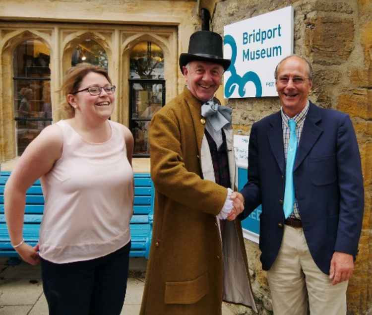 George shakes hands with 'Dr Roberts' alongside Director Emily Hicks, on May 27, 2017 at the Museum's grand reopening Picture: Mervyn Higgs