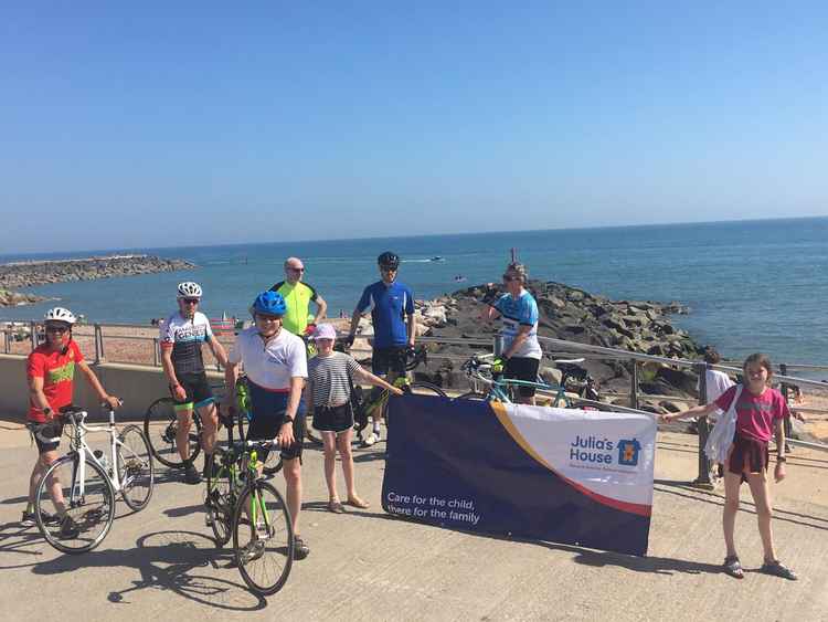 The team arriving in West Bay