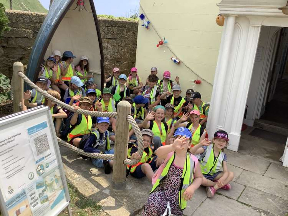 Symondsbury Primary School pupils at West Bay Discovery Centre