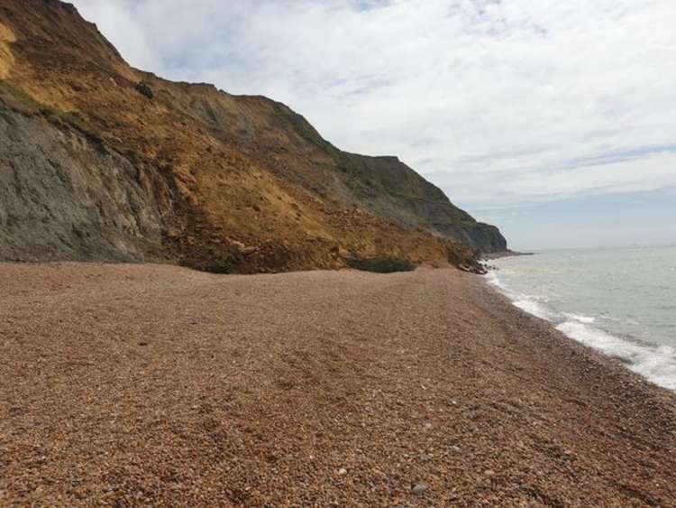 The cliff fall at Seatown Picture: Dorset Council