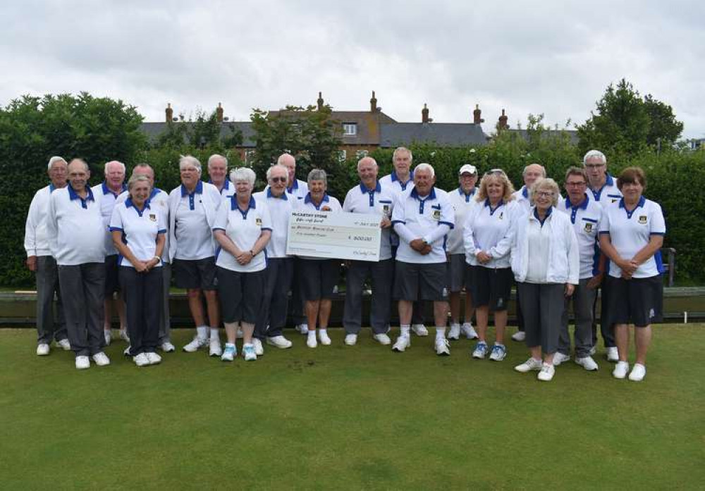 Bridport Bowling Club receives £500 donation from McCarthy Stone