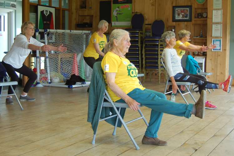 Monique, Mary,  Joan, Frances and Carol put their best feet forward at Stepping Out