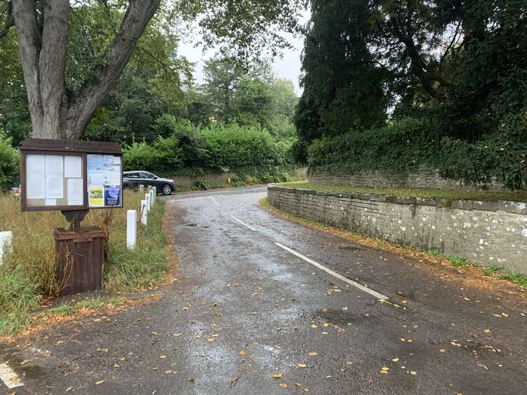 Start at the school and go left past the church and up past the triangle