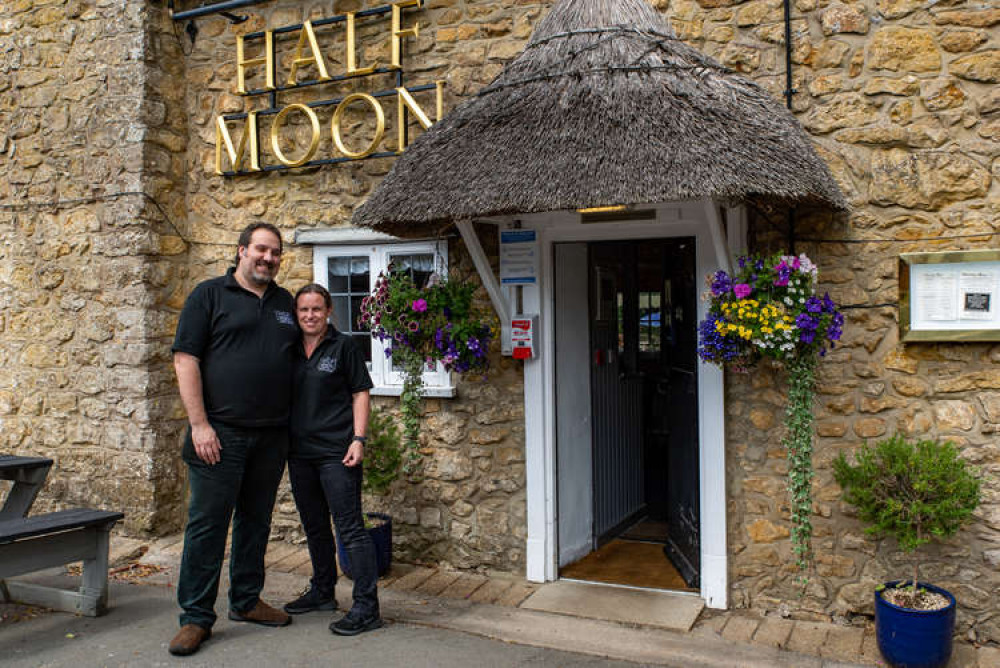 Jamie and Clare Pimbley of the Half Moon pub in Melplash