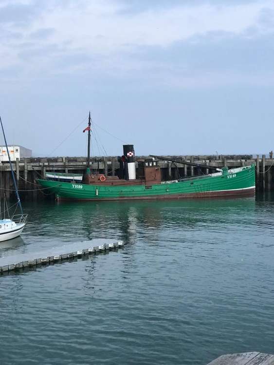 Lydia Eva, which is now at Lyme Regis after being moored at West Bay