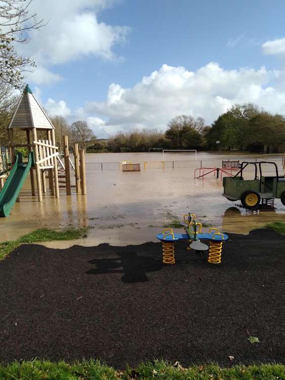 Flooding in Burton Bradstock Image: Mark Parsons