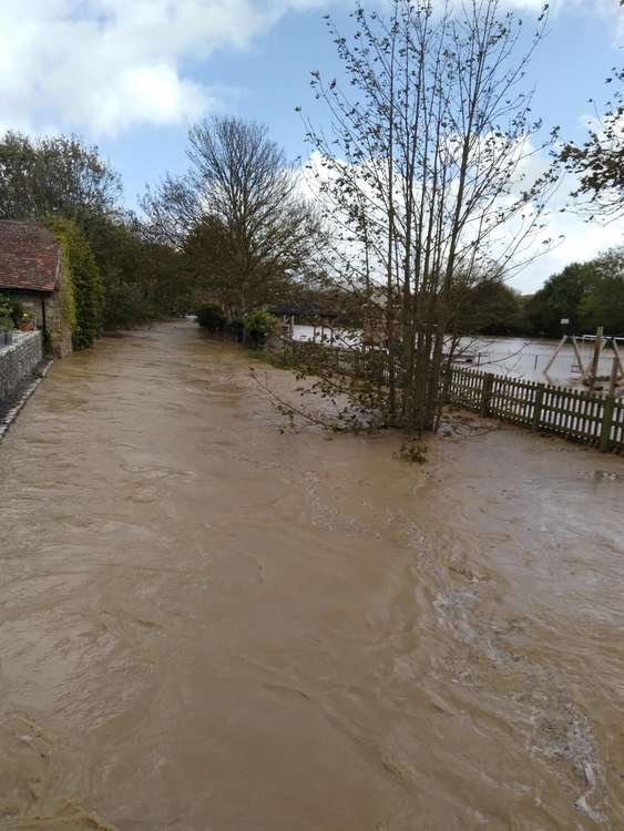 Flooding in Burton Bradstock Image: Mark Parsons