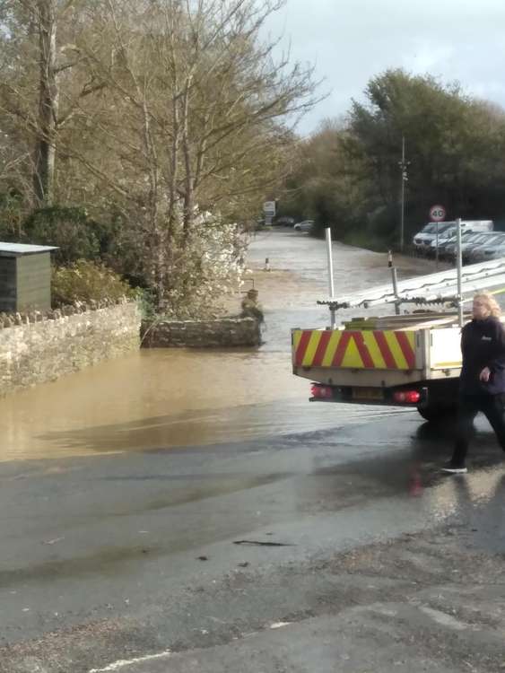 Flooding in Burton Bradstock Image: Mark Parsons