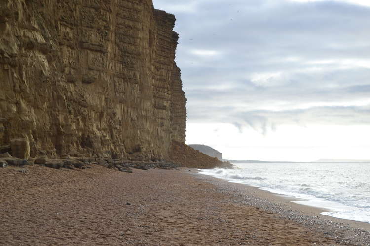 The cliff fall at West Bay