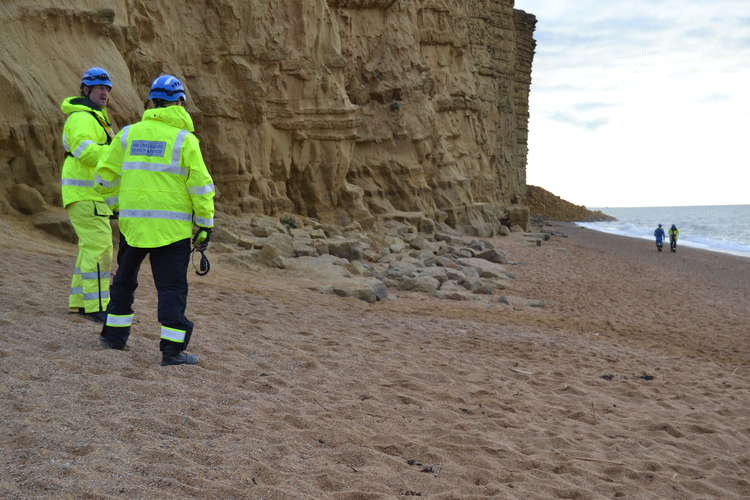 The cliff fall at West Bay