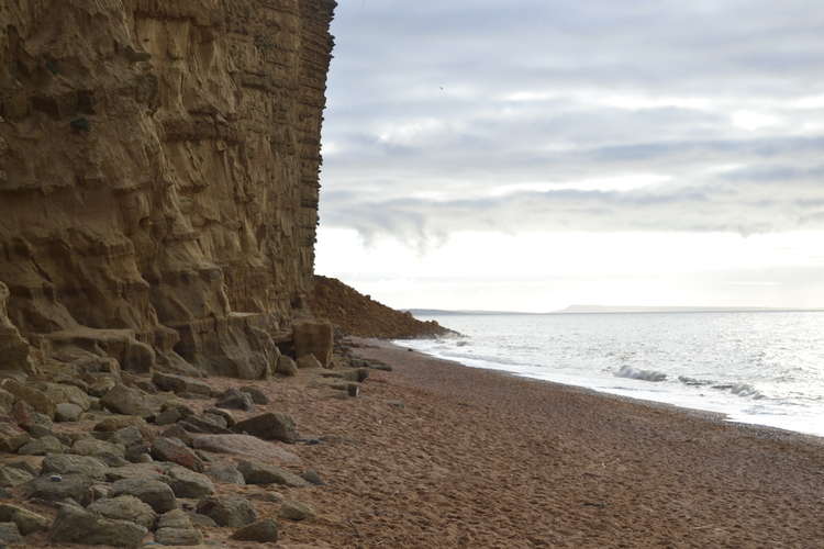 The cliff fall at West Bay