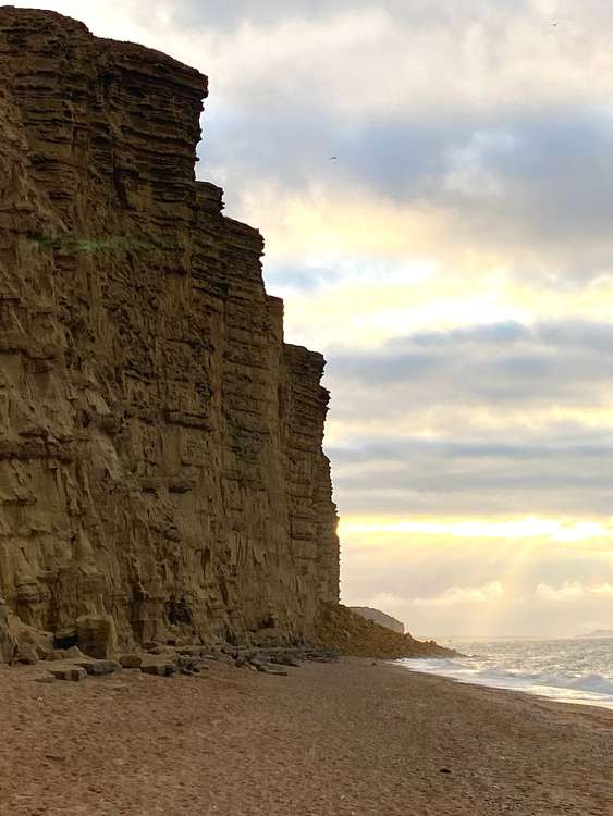 The cliff fall at West Bay Image: Caroline Pearce