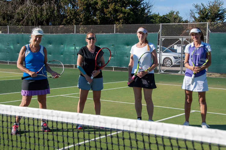 Ladies doubles finalists at the Seaton Tennis Club tournament