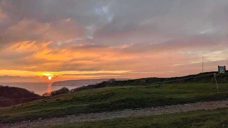 Sunset over Axe Cliff Golf Club taken by Karen Curnock