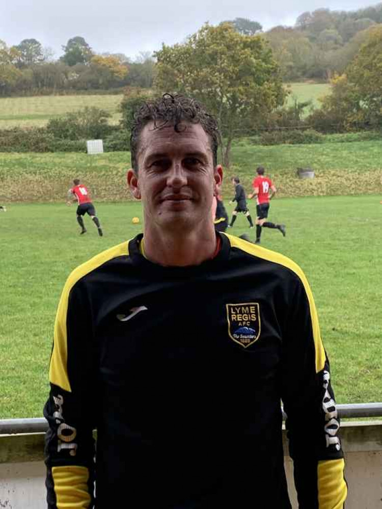 Joe Bond who scored his 26th hat-trick for Lyme Regis