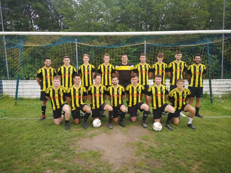 Lyme's 16-man squad for the Premier League play-off: back row (from the left) - Ben Turner, Cameron Vere, Jake Sargent, Fred Parsons, Will Meech, Tom Bastin, Josh Daines, Brad Rowe, Dan Rendall. Front row (from the left) - Sam Pollard-Jones, Rickki Sa